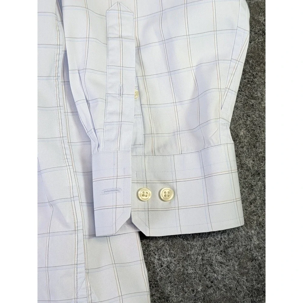 Banana Republic Classic Fit Mens XL Light Blue Windowpane Check Cotton Shirt EUC